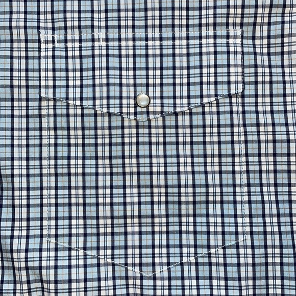 Wrangler Mens XL Blue Plaid Western Button Down Shirt NWOT - Picture 4 of 5